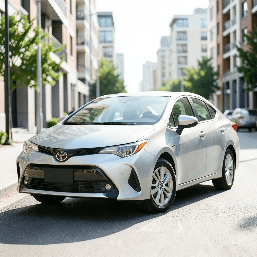 Toyota Corolla plateado, ejemplo de los turismos más fiables para uso diario en ciudad